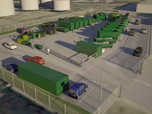 A computer-generated image of how the new Caister recycling centre will look